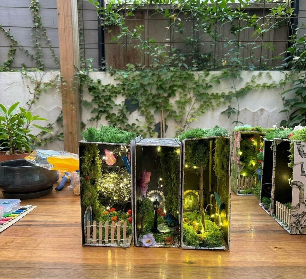 ילדים חוגגים יום הולדת עם יצירות בקתה ביער — סדנת יום הולדת יצירה ArtyParty